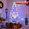 White Fiber Optic Christmas Tree with Multi-Color LED Lights and Foldable Metal Stand